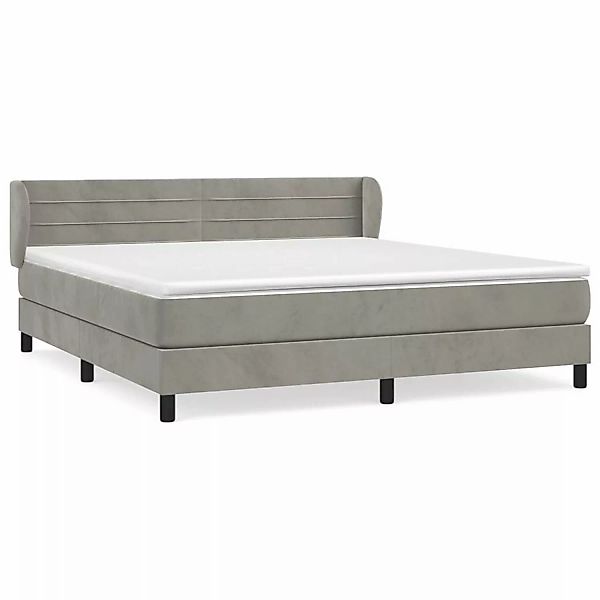 vidaXL Boxspringbett mit Matratze Hellgrau 160x200 cm Samt1397625 günstig online kaufen