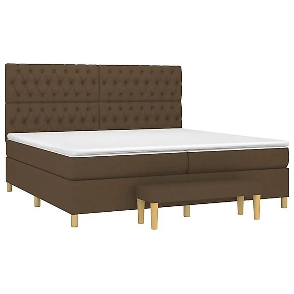 vidaXL Boxspringbett mit Matratze Dunkelbraun 200x200 cm Stoff 3137424 günstig online kaufen