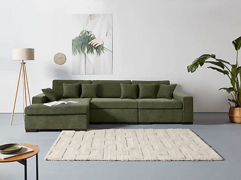 Home affaire Ottomane »Skara L-Form«, Lounge-Sofa mit Federkernpolsterung, günstig online kaufen