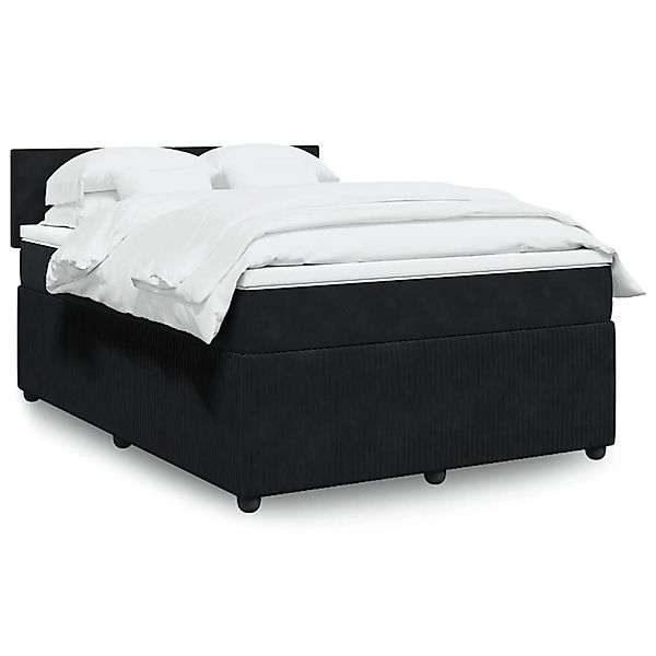 vidaXL Boxspringbett mit Matratze Schwarz 140x190 cm Samt 3290030 günstig online kaufen