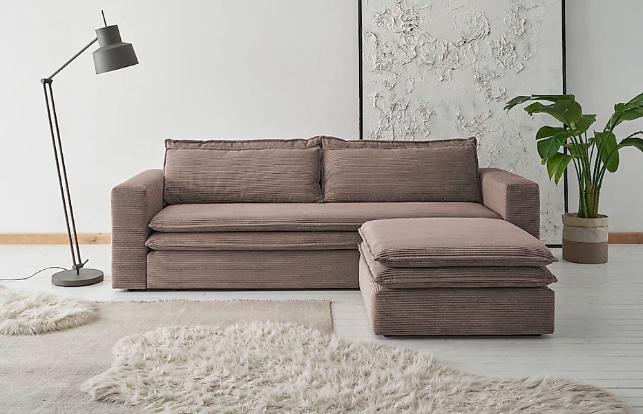 Home affaire Sitzgruppe "PIAGGE" 2 Stk. tlg. 3-Sitzer-Sofa mit Bettfunktion günstig online kaufen