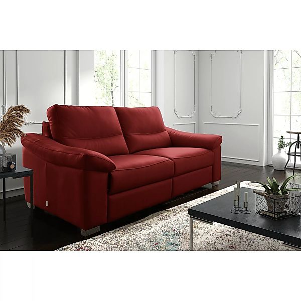 home24 Modoform Sofa Lamexa I 2,5-Sitzer Rot Echtleder 212x95x98 cm günstig online kaufen