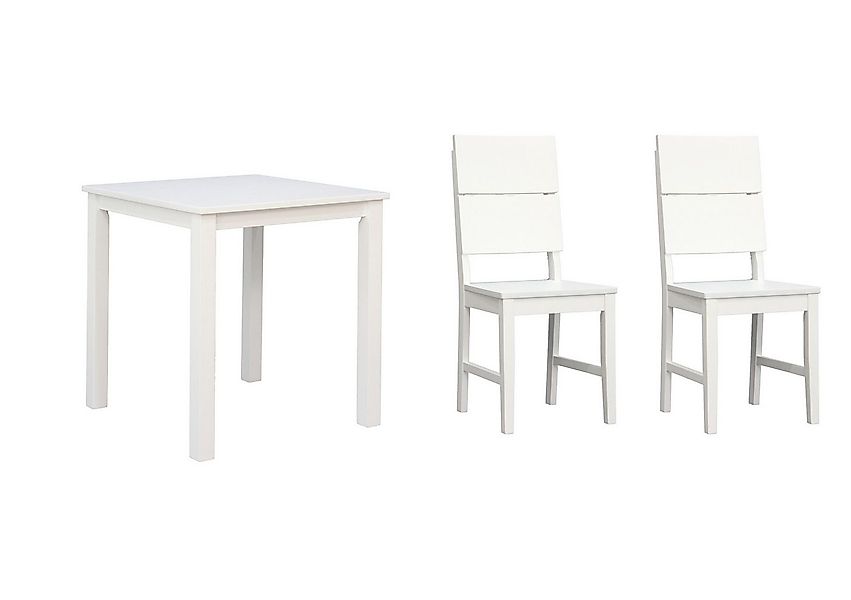 Woodroom Essgruppe Kota, (aus Hevea Massivholz, lackiert, Esstisch 70x70cm günstig online kaufen