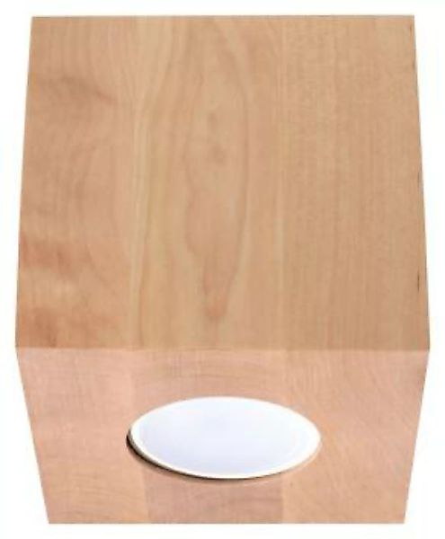Quadratische Deckenleuchte Holz B:10cm klein GU10 Flur günstig online kaufen