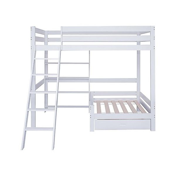 Gotagee Kinderbett Etagenbett mit Regalen+Sofa Holzbett 90x200cm Einzelbett günstig online kaufen