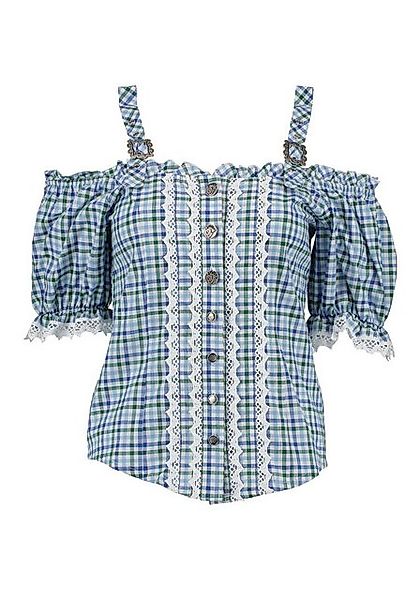 OS Trachten Trachtenbluse Zemira Tailliert, Bluse mit Trägern, Puffärmel, S günstig online kaufen