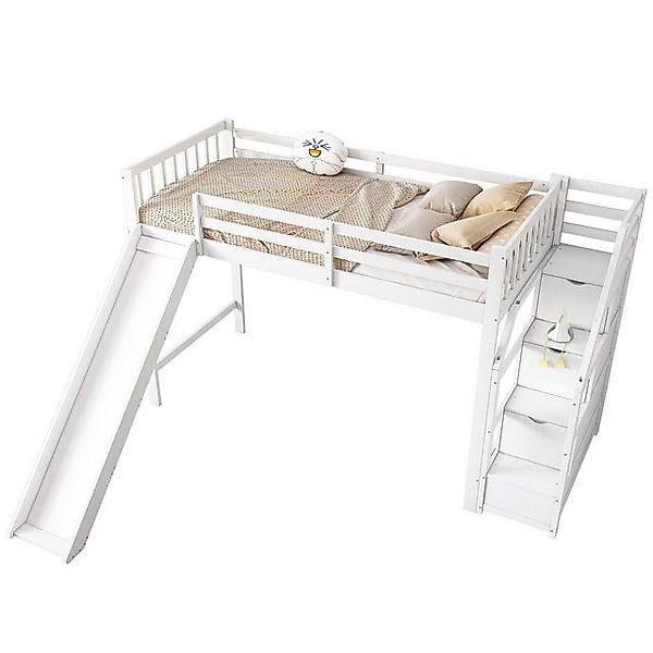 Gotagee Kinderbett Jugendbett 90x200cm mit Rutsche Einzelbett Hochbett Holz günstig online kaufen