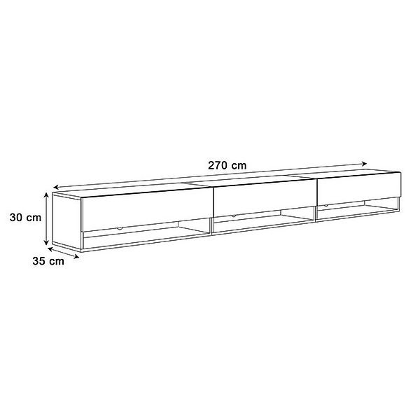 ALLHOUSE24 TV-Schrank ALISSE 270 cm Hängender TV-Schrank in verschiedenen F günstig online kaufen