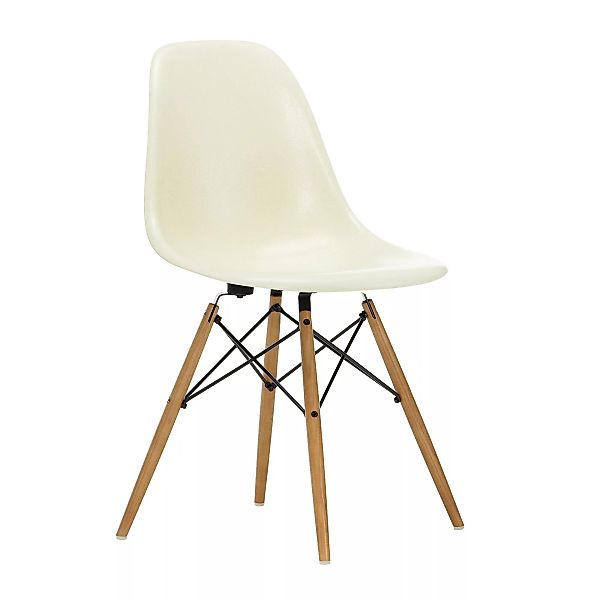 Vitra - Eames Fiberglass Side Chair DSW Gestell Esche - Pergament/Sitzschal günstig online kaufen