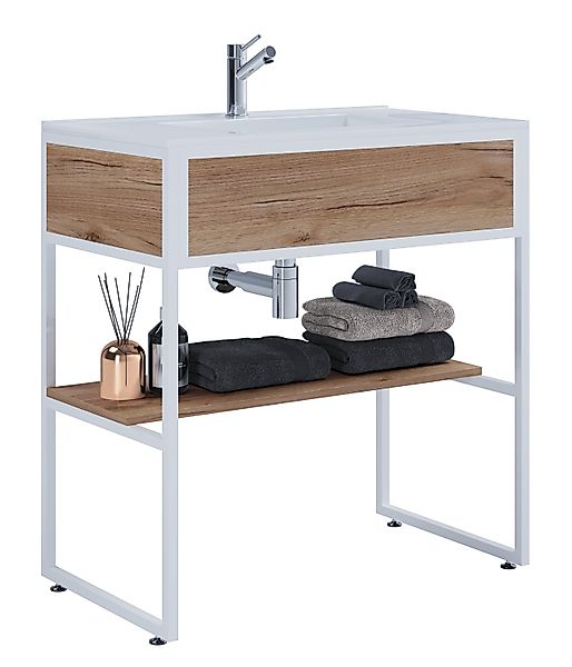 VCM Waschtisch 2-tlg. Waschplatz Badmöbel Waschbecken günstig online kaufen