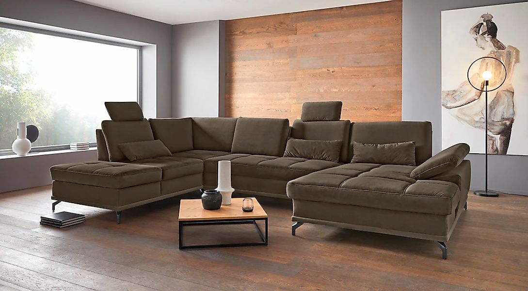 OTTO home Wohnlandschaft "Costello U-Form, B: 363 cm mit Sitztiefen-, Armte günstig online kaufen