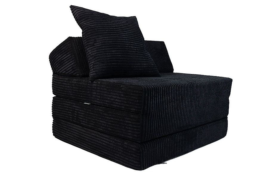 Klappmatratze Klappmatratze mit Kopfteil aus Cord, FORTISLINE, Klappbar, al günstig online kaufen