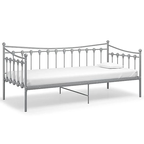 vidaXL Schlafsofa Bettgestell Grau Metall 90x200 cm650965 günstig online kaufen