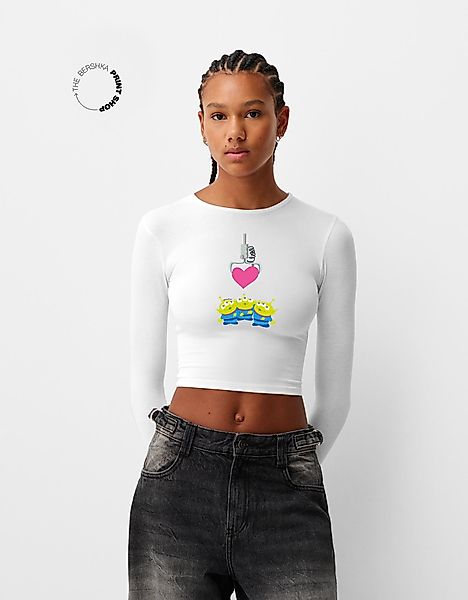 Bershka Langarmshirt Toy Story Mit Langen Ärmeln Damen Xs Rohweiß günstig online kaufen