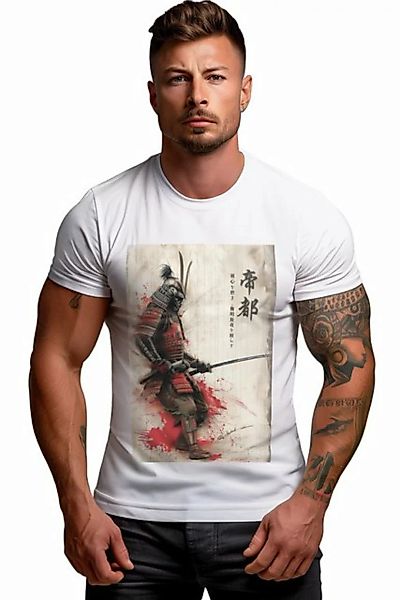 Reichstadt Print-Shirt Cooles Kurzarm T-Shirt 24RS050 mit Samurai Motiv günstig online kaufen