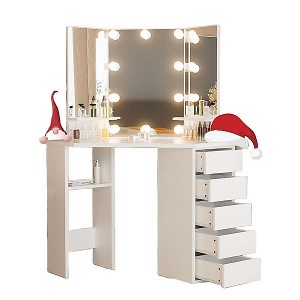 LUCKZON Schminktisch 112x50x142.5 cm Frisiertisch mit günstig online kaufen