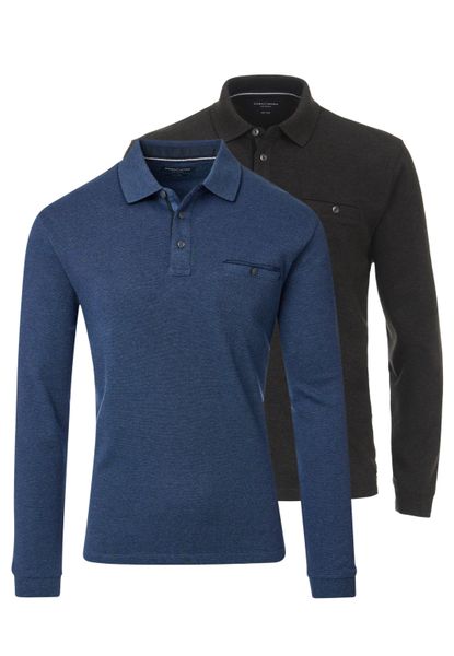 CASAMODA Langarm-Poloshirt 2er Pack Basic (Spar-Set, günstig online kaufen