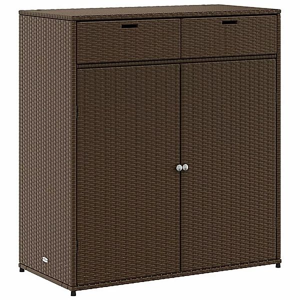 VidaXL Gartenschrank Braun 105x55x113 cm Poly Rattan günstig online kaufen