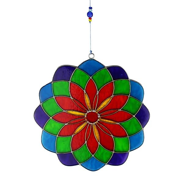 Fensterdeko Mandala, Fensterschmuck Grün-lila günstig online kaufen