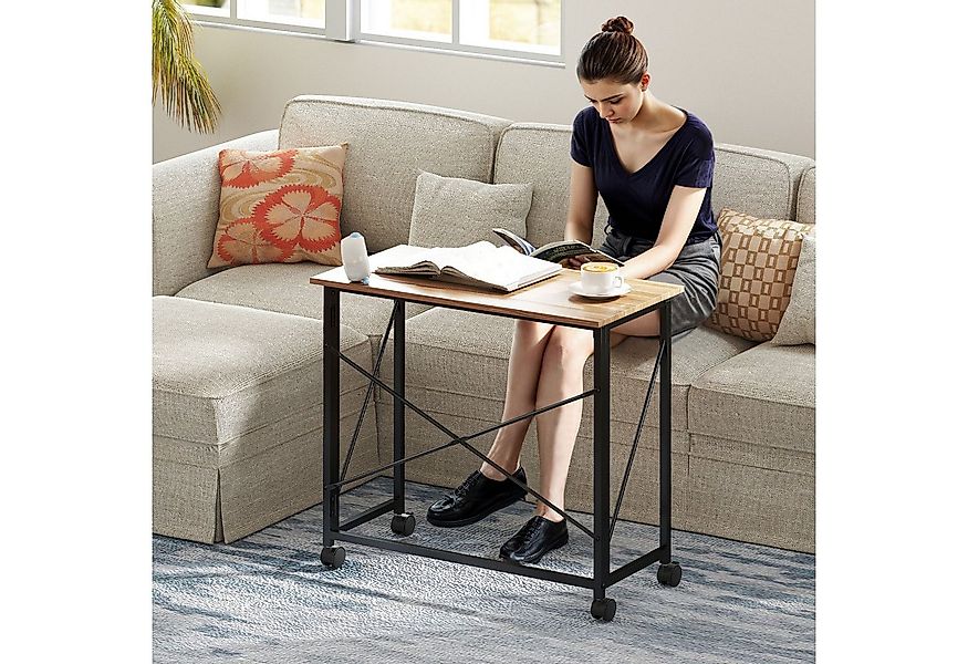 HOMCOM Schreibtisch Klappbar Klein 80 cm mit Rollen (Klapptisch, 1-St., Kla günstig online kaufen