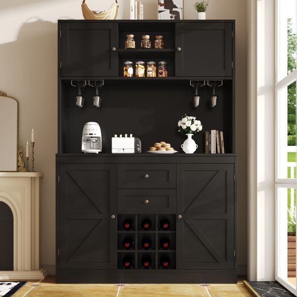 Odikalo Küchenbuffet Küchenschrank Hochschrank Buffetschrank (Küchenschrank günstig online kaufen