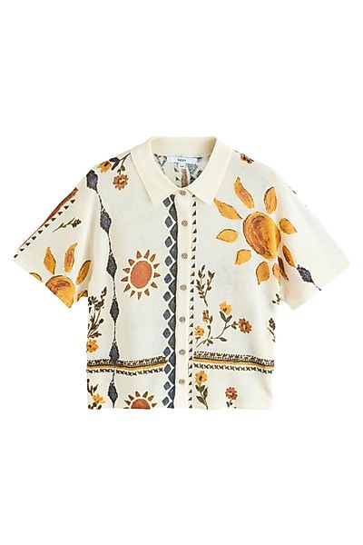 Next Kurzarmbluse Gestricke Kurzarmbluse mit Kragen günstig online kaufen