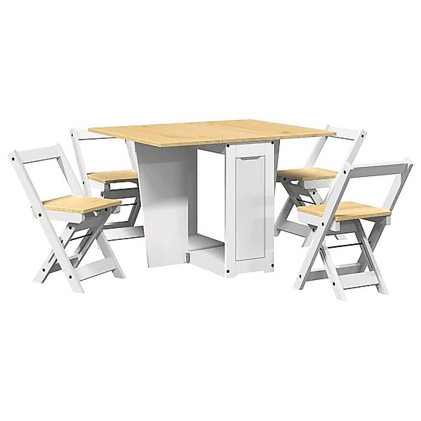 vidaXL Essgruppe 5-tlg. Butterfly-Esstisch-Set Corona Weiß günstig online kaufen