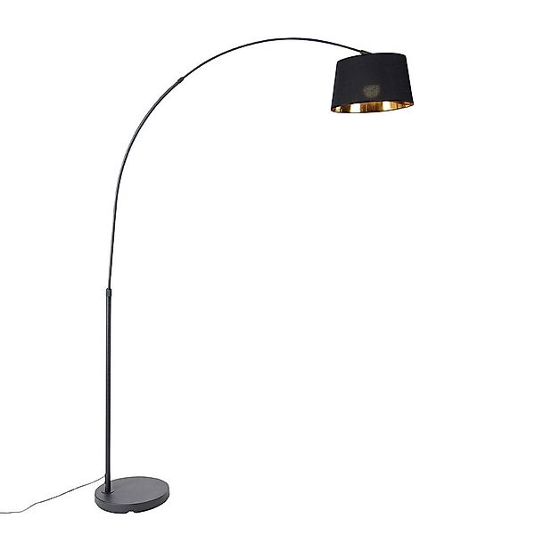 Qazqa Stehlampe Arc, LED wechselbar, E27, Schwarz, Modern, Stahl, 1-flammig günstig online kaufen