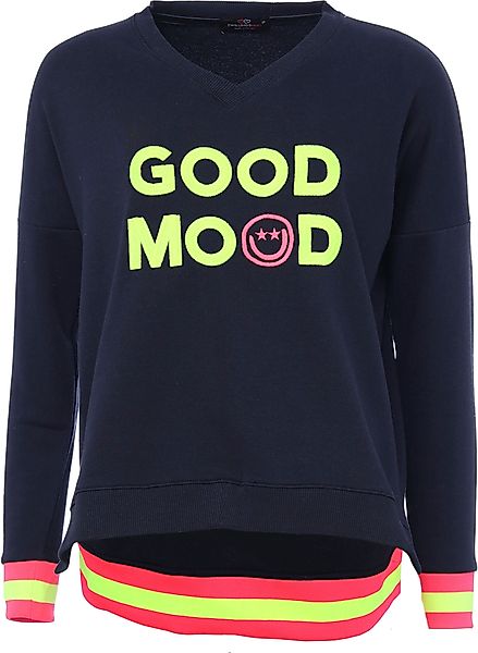 Zwillingsherz Sweatshirt mit Kontrastbündchen und Schriftzug günstig online kaufen