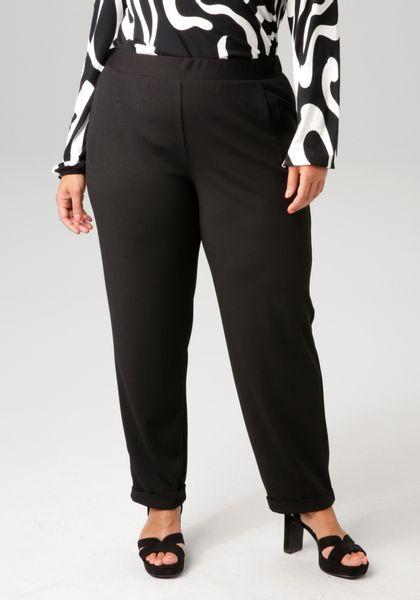 Aniston PLUS Schlupfhose aus elastischer Scuba-Crepé-Qualität günstig online kaufen