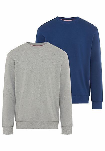 Mans World Sweatshirt, 2 tlg. mit Rundhalsausschnitt, unifarben, Langarm, n günstig online kaufen