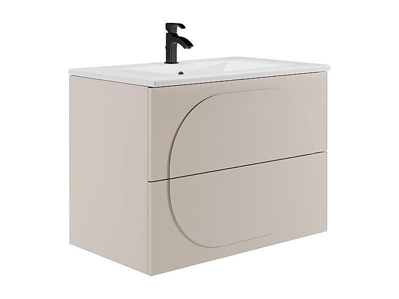 Badmöbel Wandschrank + Einbauwaschbecken - Beige - 80 cm - VUTOMA günstig online kaufen