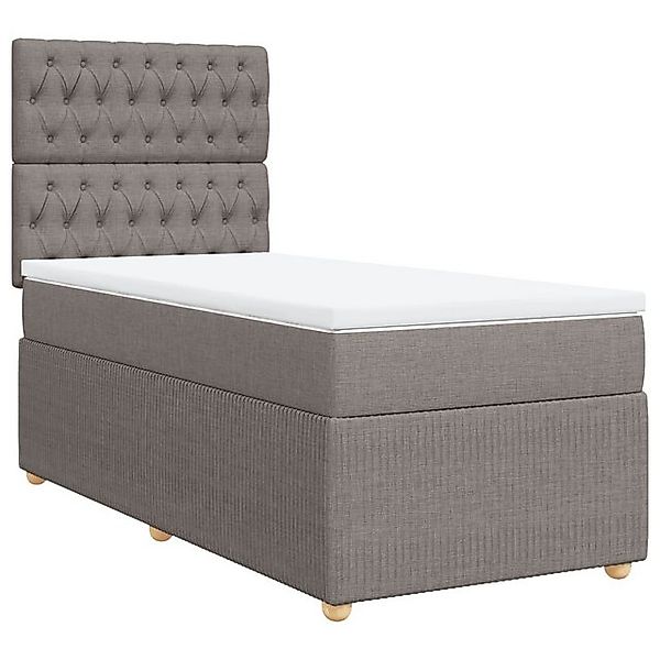 vidaXL Bett Boxspringbett mit Matratze Taupe 100x200 cm Stoff günstig online kaufen