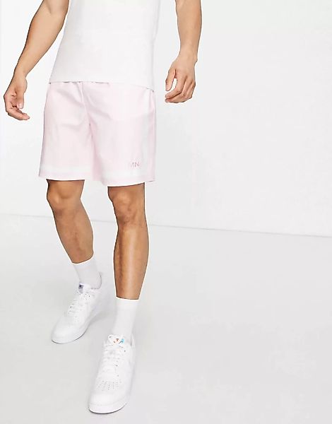 Mennace – Satin-Shorts mit Kontraststreifen in Rosa günstig online kaufen