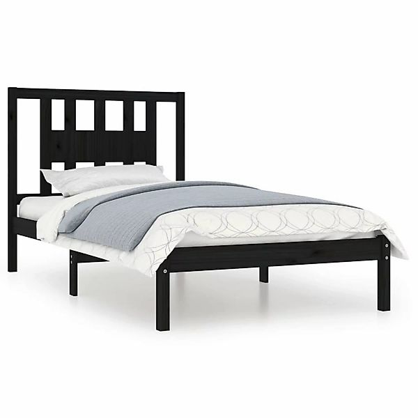 Vidaxl Massivholzbett Schwarz Kiefer 100x200 Cm günstig online kaufen