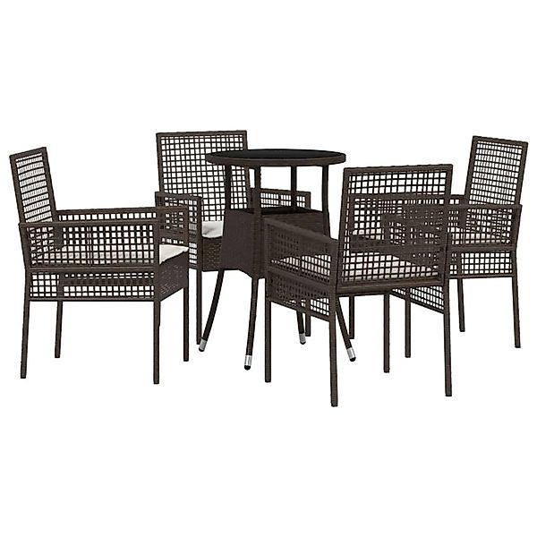 vidaXL Garten Essgruppe 5-Tlg Braun Poly Rattan 3334944 günstig online kaufen