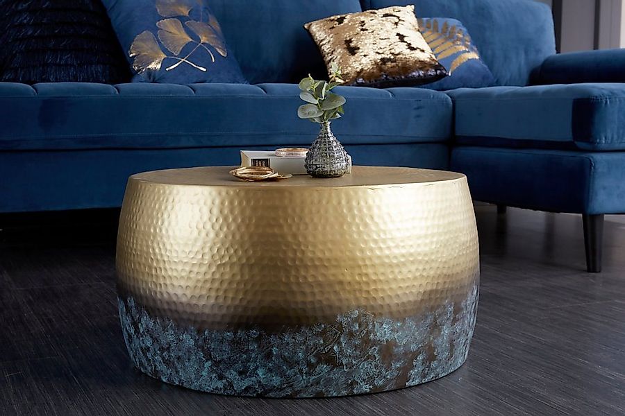riess-ambiente Couchtisch ORIENT III Ø60cm gold / blau (Einzelartikel, 1-St günstig online kaufen