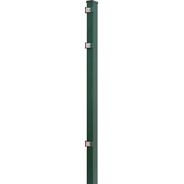 Solid Zaunpfosten mit Edelstahlbeschlägen Stahl Grün 170 x 4 x 4 cm günstig online kaufen