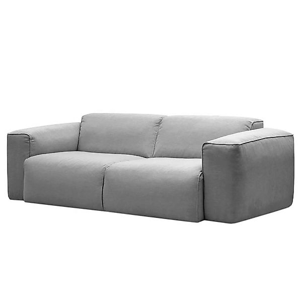 home24 Studio Copenhagen Sofa Hudson 2-Sitzer Hellgrau Webstoff 228x71x102 günstig online kaufen