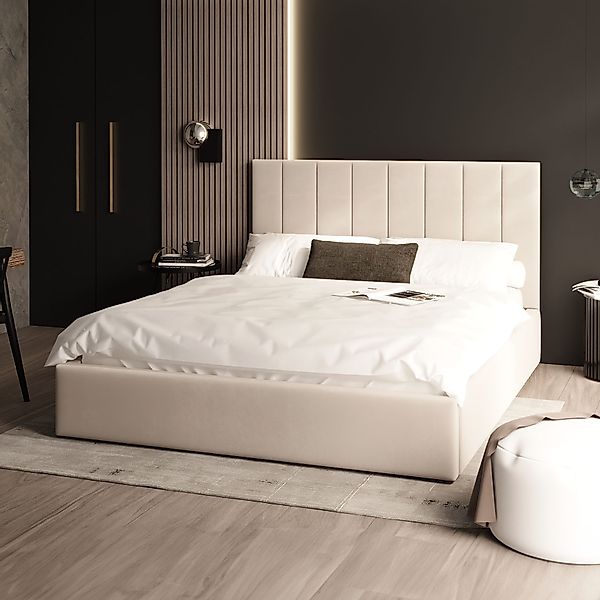 FDM Polsterbett Stauraumbett KAJA Bettgestell 90x200, günstig online kaufen