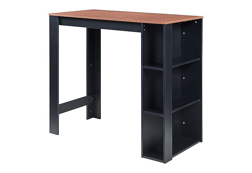 en.casa Bartisch, »Danderyd« 120x60x106 cm mit 3 Ablagefächern Schwarz/Waln günstig online kaufen