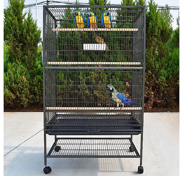 Feel2Home Voliere Vogelvoliere Vogelkäfig Vogelhaus Grau XXL Käfig Zuchtkäf günstig online kaufen