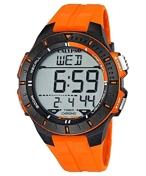 Calypso Quarzuhr Herrenuhr K5607-1 Orange Kunststoffband 48 mm günstig online kaufen