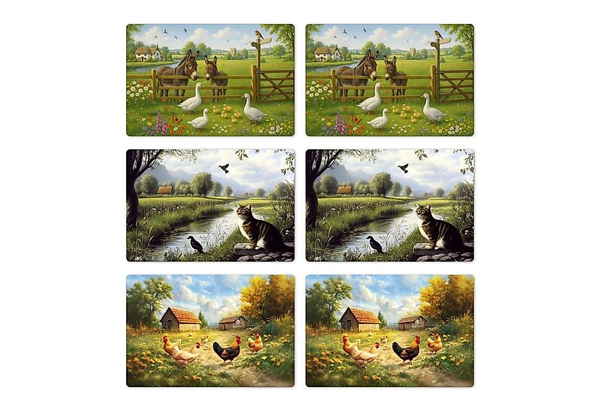 MuchoWow Platzset Nature's Charm - Ländlich - Tiere, (6-St), Platzsets, Tis günstig online kaufen