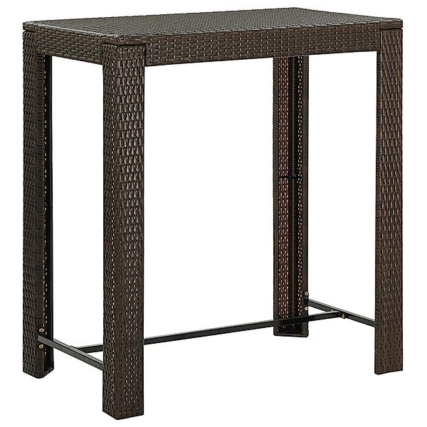 vidaXL Garten-Bartisch Braun 100x60,5x110,5 cm Poly Rattan 45873 günstig online kaufen