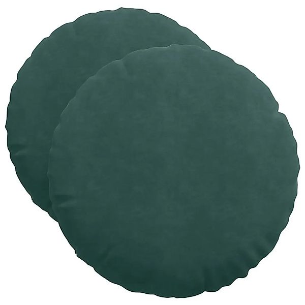 vidaXL Sitzkissen 2 Stück Dunkelgrün Ø 50 x 19 cm Samt 42014176 günstig online kaufen