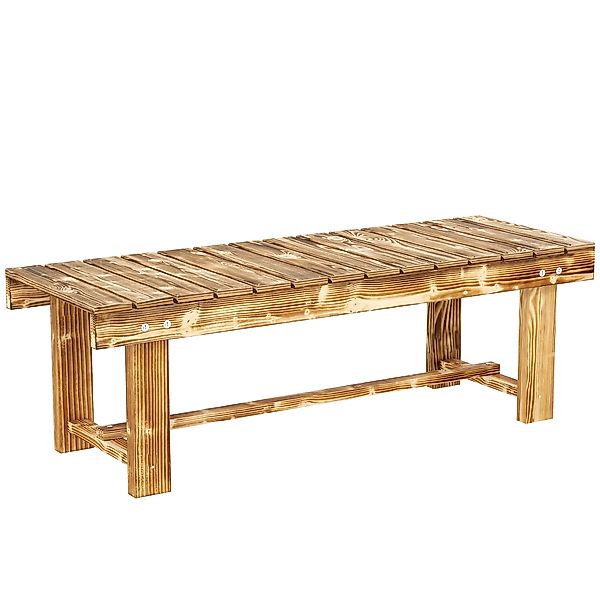 Outsunny Gartenbank 2-Sitzer Holzbank massiv, rustikale Sitzbank für Garten günstig online kaufen
