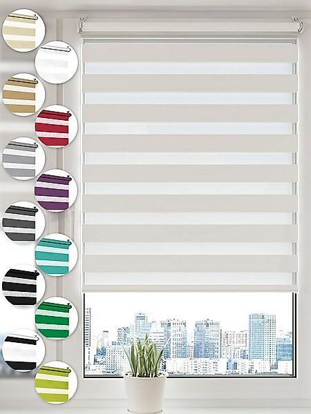 Doppelrollo Klemmfix ohne Bohren Rollos für Fenster und Tür Seitenzugrollo, günstig online kaufen