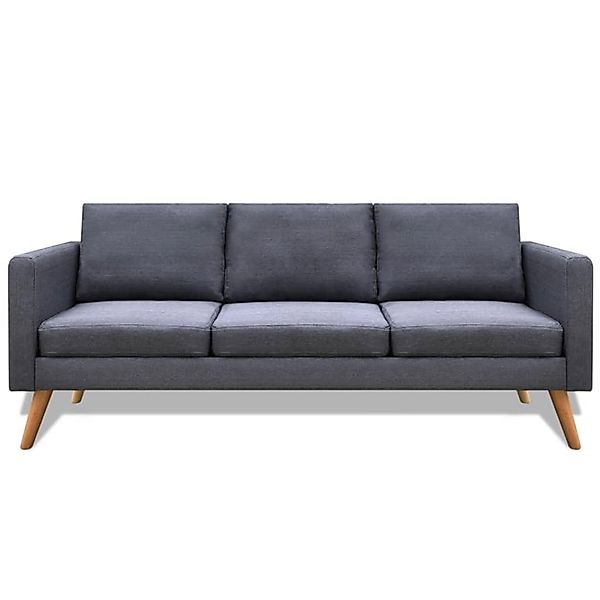 vidaXL Sofa 3-Sitzer Stoff Dunkelgrau günstig online kaufen
