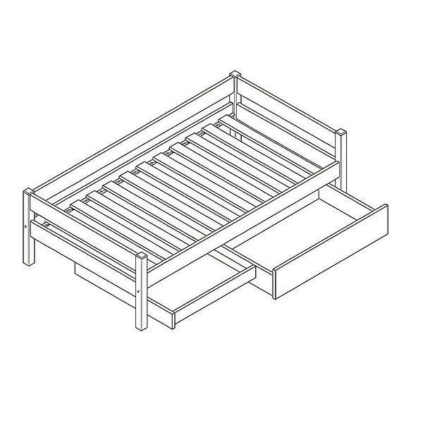 Wohnglücklich Kinderbett Kinderbett Infanscolor, 90x200 cm, buche, massiv, günstig online kaufen